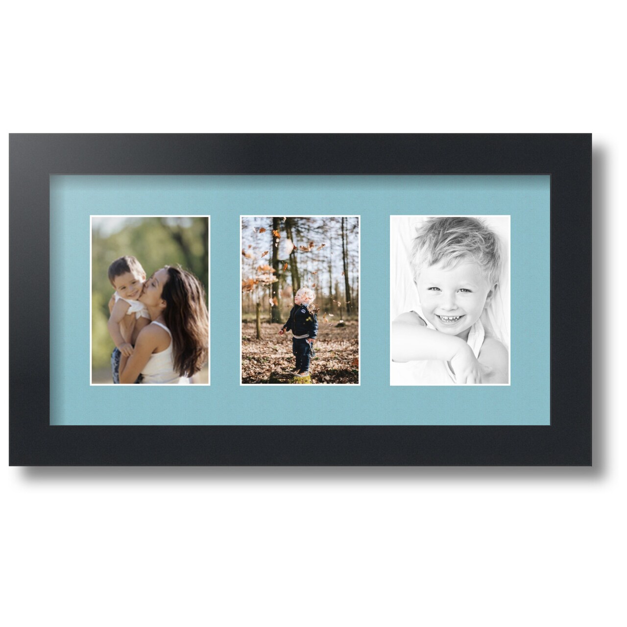 ArtToFrames Collage Photo Picture Frame with 3 - 3.5x5 inch Openings, Framed in Black with Over 62 Mat Color Options and Regular Glass (CSM-3926-29)